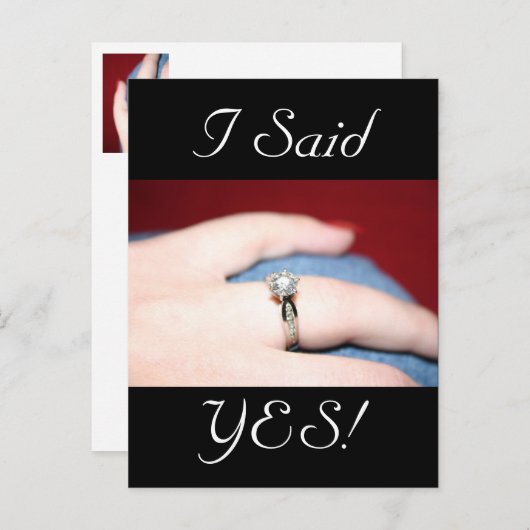 ウェディングリング 私の返事はイエス ポストカード (正面/裏面)