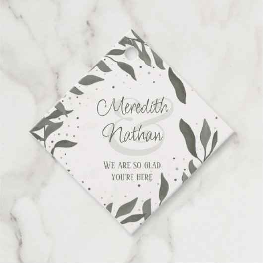 ウェディングリーフ シンプル モダン おしゃれ インスピリビティ フェイバータグ (正面)