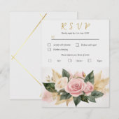 ウェディングレスポンスカードをカスタマイズ ローズブーケ 出欠カード (正面/裏面)