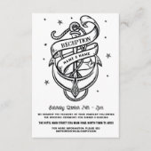 ウェディングレセプションいかりナイフタトゥー伝統的 エンクロージャーカード (正面)