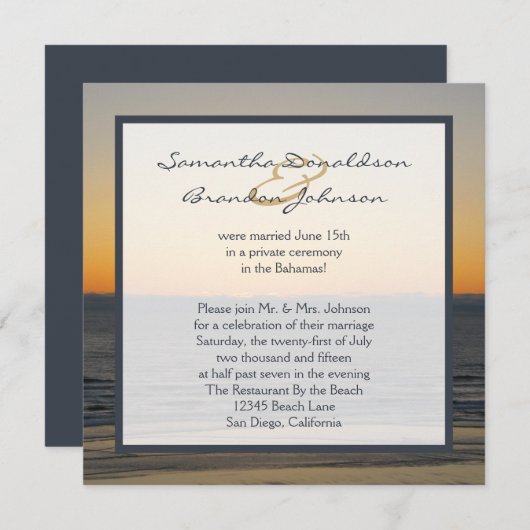 ウェディングレセプションのみ招待状 招待状 (正面/裏面)