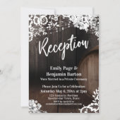 ウェディングレセプションウッドバレルレースライトフラワー 招待状 (正面)