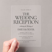 ウェディングレセプションエレガントパーティーブラック文字澄ん アクリル招待状 (インサイチュ (ポータブル))