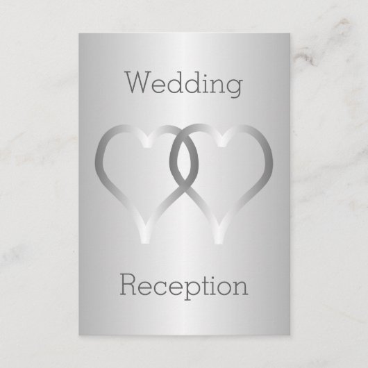 ウェディングレセプションエンクロージャカードシルバーハート エンクロージャーカード (正面)