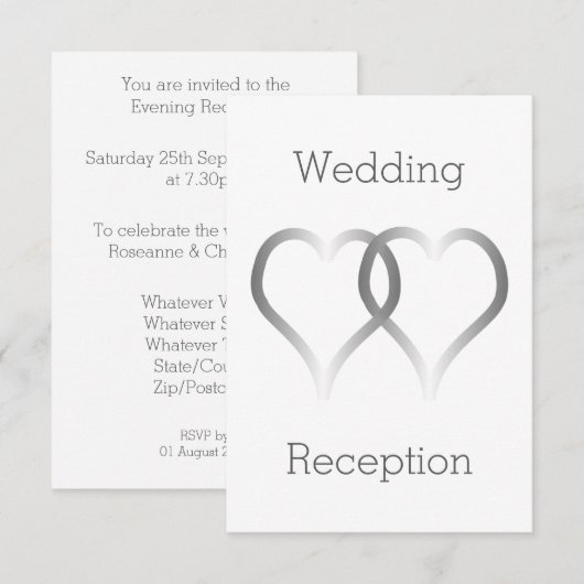 ウェディングレセプションエンクロージャカードシルバーハート エンクロージャーカード (正面/裏面)