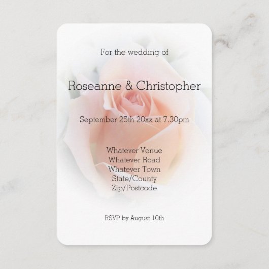 ウェディングレセプションエンクロージャカードピーチローズブド エンクロージャーカード (裏面)