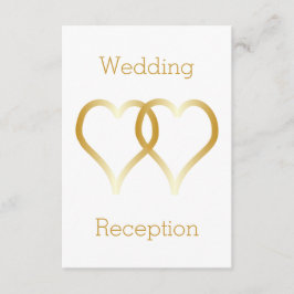 ウェディングレセプションエンクロージャカード金ゴールドハート エンクロージャーカード