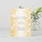 ウェディングレセプションオンリー金ゴールドきらめくライト 招待状 (スタンド正面)