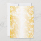 ウェディングレセプションオンリー金ゴールドきらめくライト 招待状 (裏面)