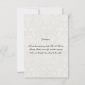 ウェディングレセプションカスタマイズ可能な招待テンプレート 招待状 (裏面)