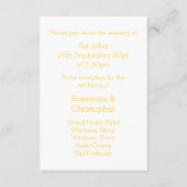 ウェディングレセプションカードイエローバタフライ エンクロージャーカード (裏面)