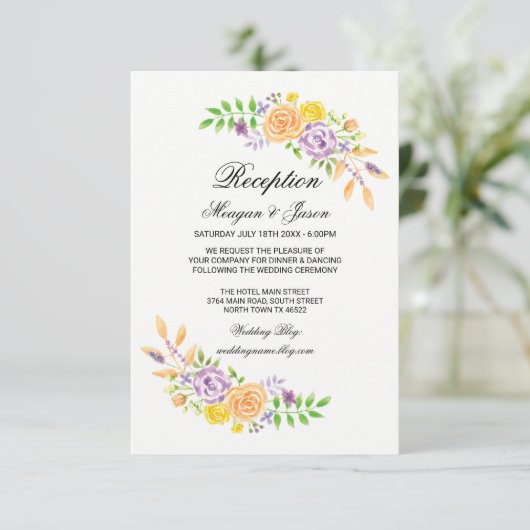 ウェディングレセプションカードフローラ詳細挿入 招待状 (スタンド正面)