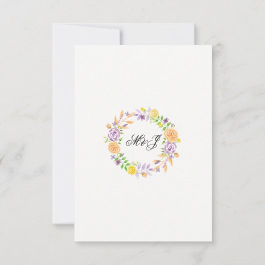 ウェディングレセプションカードフローラ詳細挿入 招待状 (裏面)