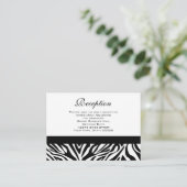 ウェディングレセプションカード白黒ゼブラ エンクロージャーカード (スタンド正面)