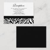 ウェディングレセプションカード白黒ゼブラ エンクロージャーカード (正面/裏面)