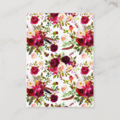 ウェディングレセプションカード – ブルゴーニュフローラ,羽毛 エンクロージャーカード (裏面)