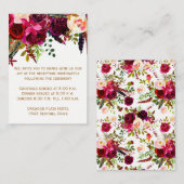 ウェディングレセプションカード – ブルゴーニュフローラ,羽毛 エンクロージャーカード (正面/裏面)