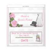 ウェディングレセプションキャンディバーラッパーパーティーの好意 ノートパッド (正面)