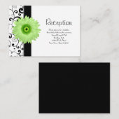ウェディングレセプショングリーンガーベラデイジーブラックスクロール エンクロージャーカード (正面/裏面)