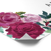 ウェディングレセプションサインエレガントウェルカムシックフローラ ポスター (角)