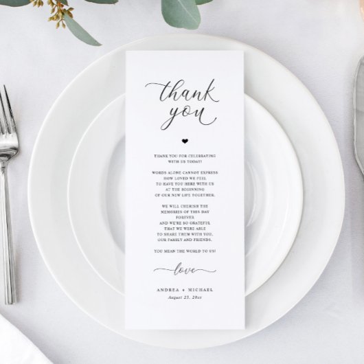 ウェディングレセプションサンキューカードエレガントロマンチック