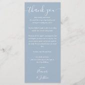 ウェディングレセプションサンキューダスティブルー座席表 メニュー (正面)