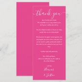 ウェディングレセプションサンキューホットピンク座席表 メニュー (正面/裏面)