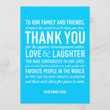 ウェディングレセプションサンキューメッセージカード