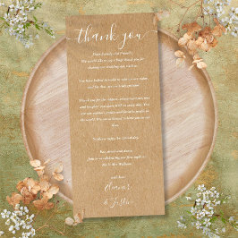 ウェディングレセプションサンキュー素朴座席表 メニュー