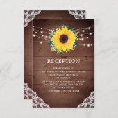 ウェディングレセプションサンフラワーレースBabys Breath エンクロージャーカード (正面/裏面)