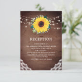 ウェディングレセプションサンフラワーレースBabys Breath エンクロージャーカード (スタンド正面)