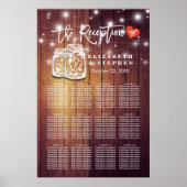 ウェディングレセプションシーティングチャートカップルMason Jars ポスター (正面)