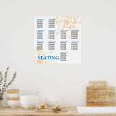 ウェディングレセプションシーティングチャートテンプレート ポスター (キッチン)