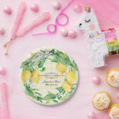 ウェディングレセプションジンガムレモンフローラリーフリース ペーパープレート (パーティー)