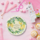 ウェディングレセプションジンガムレモンフローラリーフリース ペーパープレート (パーティー)