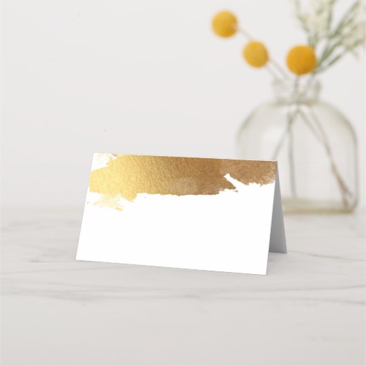 ウェディングレセプションスタイリッシュ豪華な金箔金ゴールド プレイスカード (裏面)
