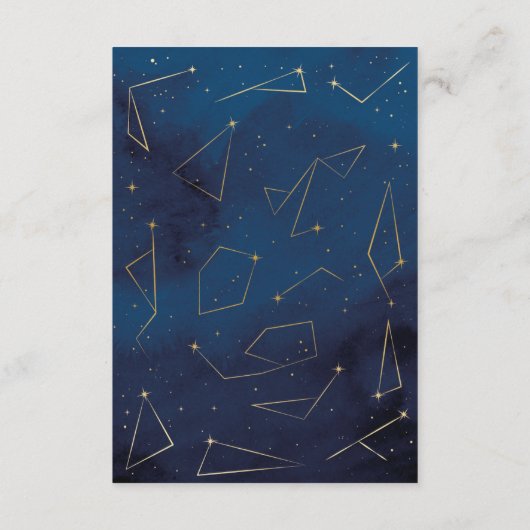 ウェディングレセプションスターサインネイビー金ゴールド エンクロージャーカード (裏面)