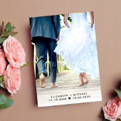 ウェディングレセプションダスティブルーフォトデートを保存 案内状