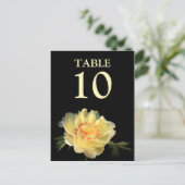 ウェディングレセプションテーブル番号カードフローラ牡丹 ポストカード (スタンド正面)