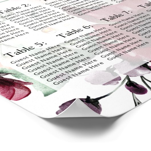ウェディングレセプションテーブル番号座席表の記号 ポスター (角)