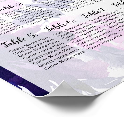 ウェディングレセプションテーブル番号座席表の記号 ポスター (角)