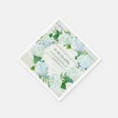 ウェディングレセプションデコールウッドホワイトアジサイのアート スタンダードカクテルナプキン (角)