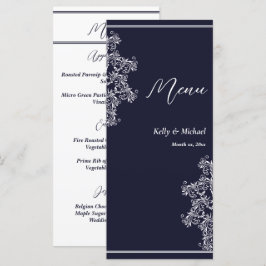 ウェディングレセプションネイビーエレガントとホワイト メニュー