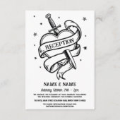 ウェディングレセプションハートナイフタトゥー伝統的 エンクロージャーカード (正面)