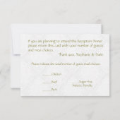 ウェディングレセプションバタフライブロケージグリーン 招待状 (裏面)