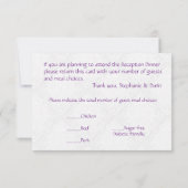 ウェディングレセプションバタフライブロケードパープル 出欠カード (裏面)