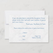 ウェディングレセプションバタフライブロケードブルー 出欠カード (裏面)