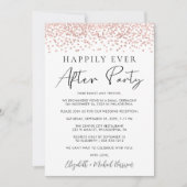 ウェディングレセプションバラ金ゴールドグリッター写真 案内状 (正面)