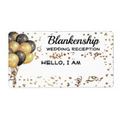 ウェディングレセプションバルーン紙吹雪名前をカスタムするラベル ラベル (正面)