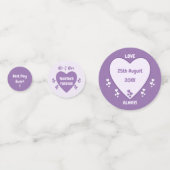 ウェディングレセプションパープルと薄紫ハートテーブル コンフェッティ (裏面)